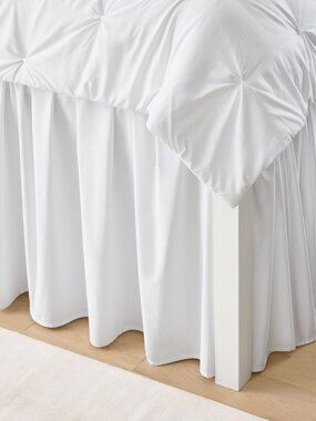 Custom Made White Ruffled Dorm Lofted Twin Bedskirt